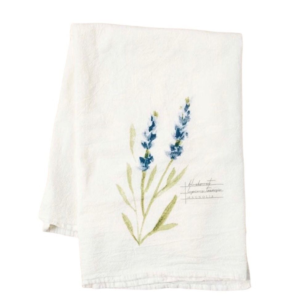 Magnolia Bluebonnet Tea Towel Kitchen NWT Magnolia Home Flower Floral